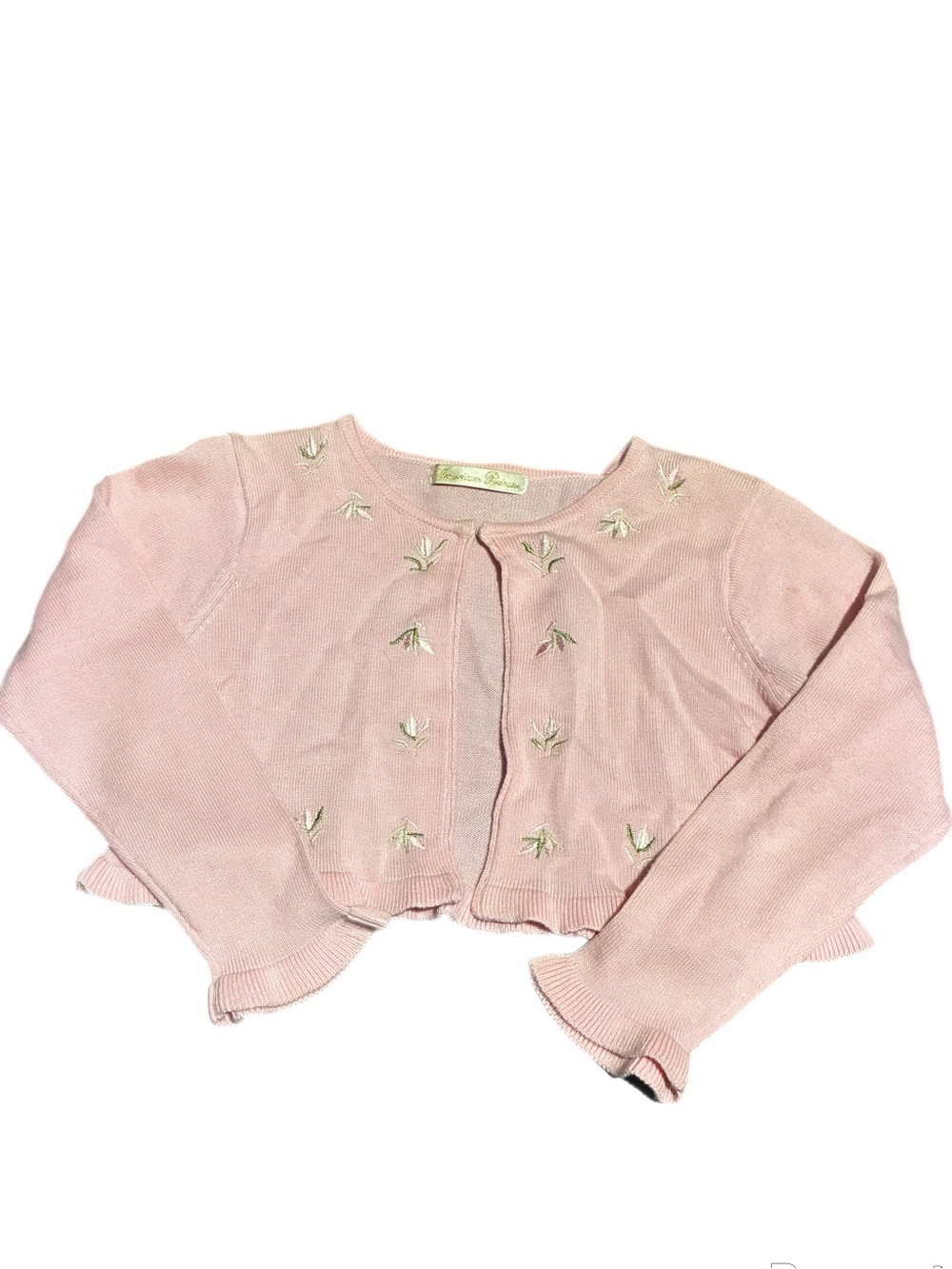 American Princess Pink Cropped Cardigan Sweater Shrug Cinderella Style Size 6